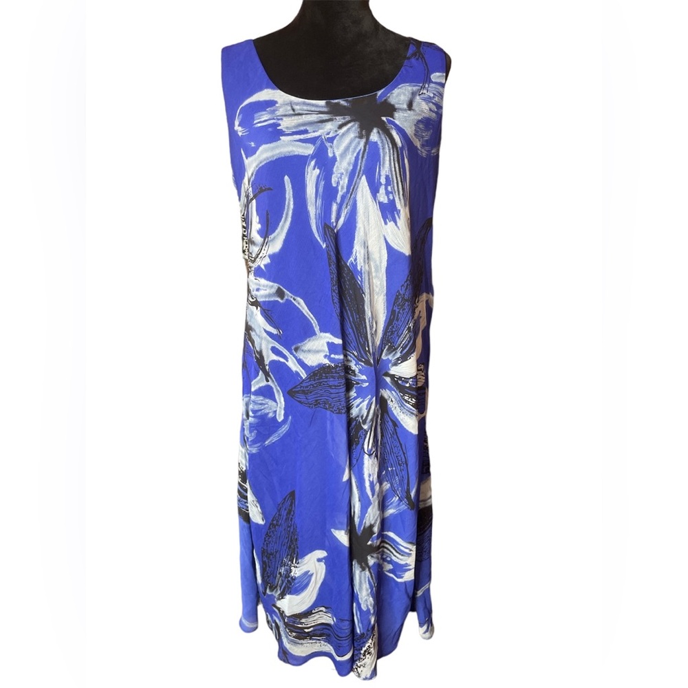 Le Bos Sleeveless Blue Floral Dress